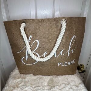 Brown Beach Please Tote Bag